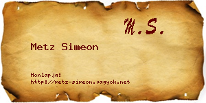 Metz Simeon névjegykártya